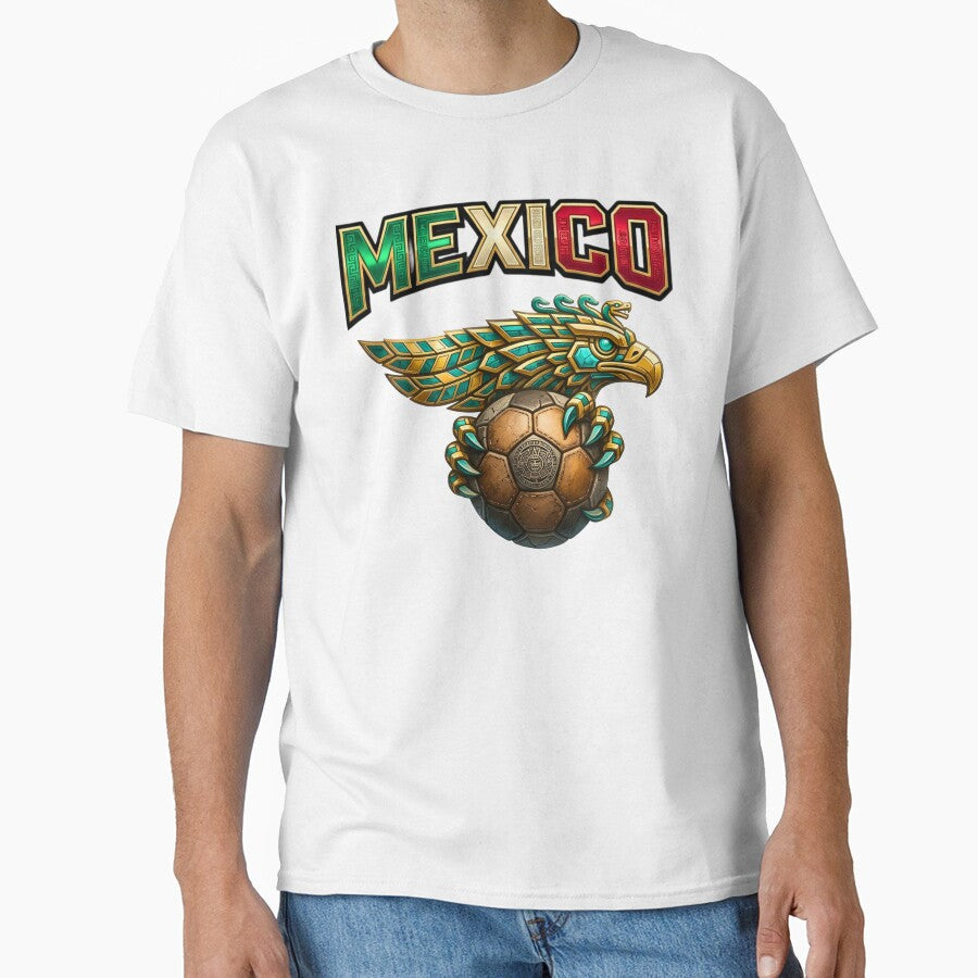 Mexico Soccer Aztec Eagle Design, Mexican Pride Futbol Art by ArtSpark Studio Unisex T-shirt, Sweatshirt, Hoodie, Long Sleeve Tee - T-Shirt, Sweatshirt, Hoodie