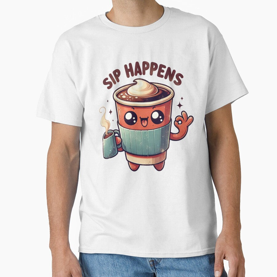 Sip Happens by BassHeadMomma Unisex T-shirt, Sweatshirt, Hoodie, Long Sleeve Tee - T-Shirt, Sweatshirt, Hoodie