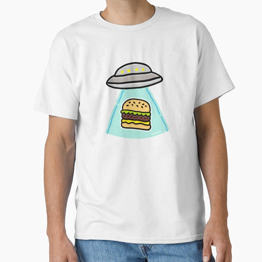 Hamburger abduction by happysketchy Unisex T-shirt, Sweatshirt, Hoodie, Long Sleeve Tee - T-Shirt, Sweatshirt, Hoodie