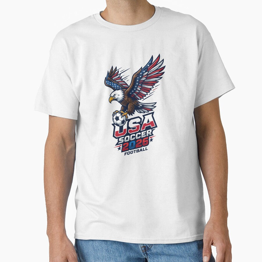 Patriotic Eagle USA Soccer 2026 by Rexusstain Unisex T-shirt, Sweatshirt, Hoodie, Long Sleeve Tee - T-Shirt, Sweatshirt, Hoodie