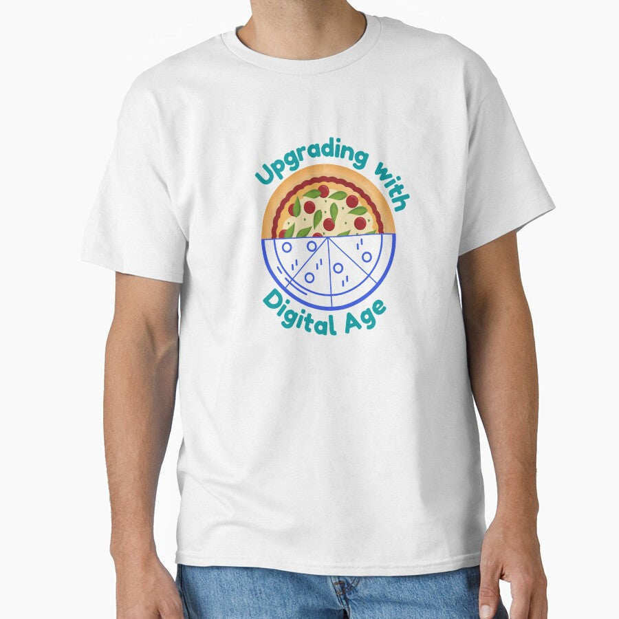 Upgrading with the Digital Age (Pizza) by TheYellowBerry Unisex T-shirt, Sweatshirt, Hoodie, Long Sleeve Tee - T-Shirt, Sweatshirt, Hoodie