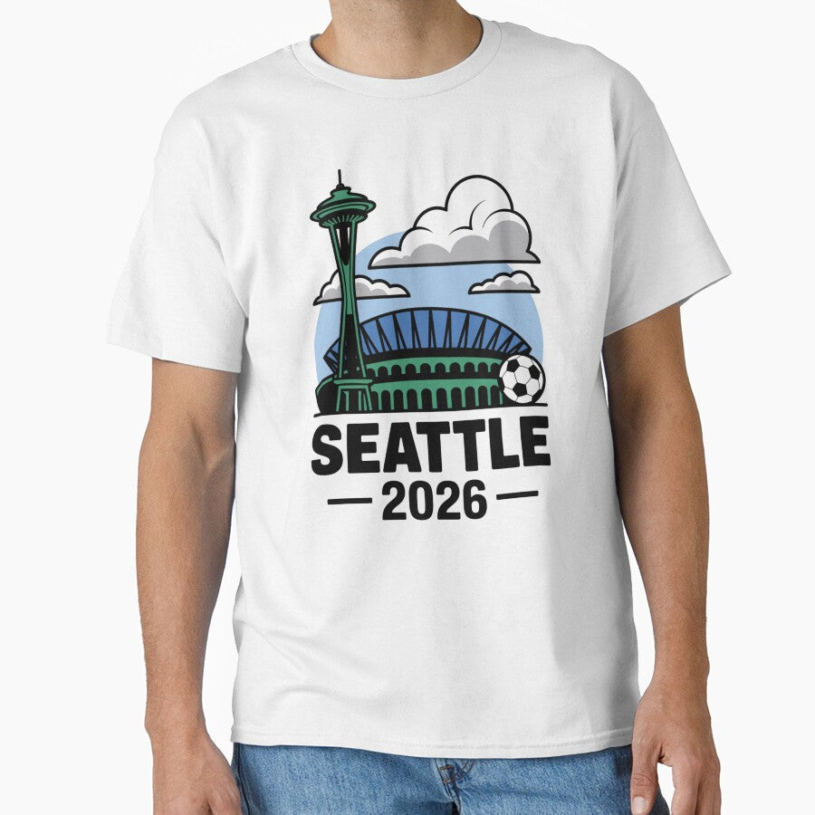 Seattle 2026  Space Needle Stadium Skyline T-Shirt V3 by DarylWelsh2024 Unisex T-shirt, Sweatshirt, Hoodie, Long Sleeve Tee - T-Shirt, Sweatshirt, Hoodie