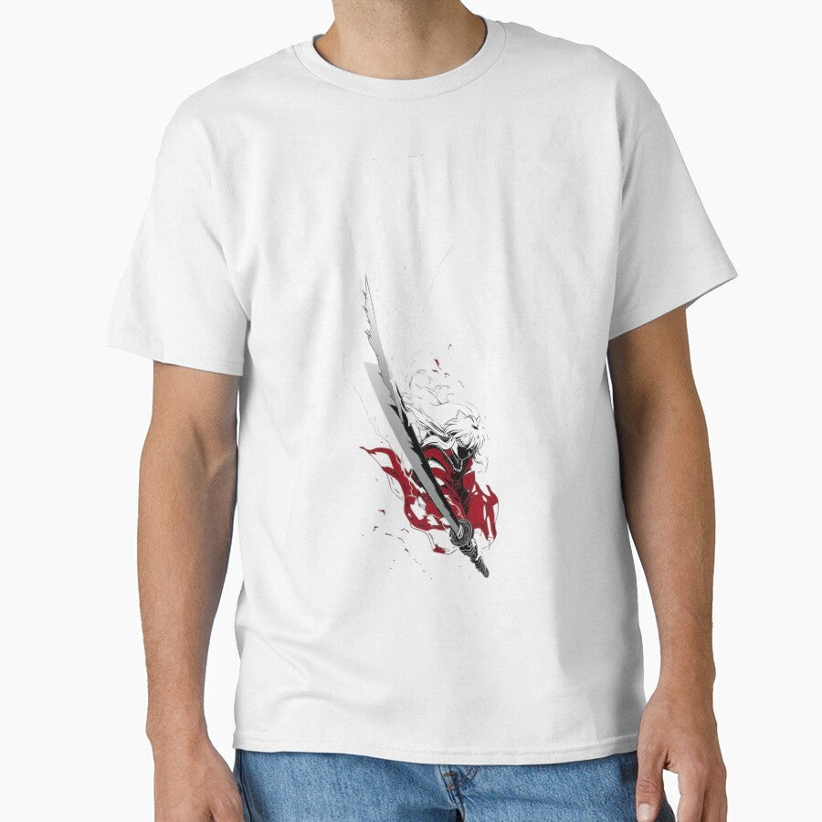 Inuyasha | White Hair Sword Fighter, Dark Aesthetic Manga Art by Dyan4 Unisex T-shirt, Sweatshirt, Hoodie, Long Sleeve Tee - T-Shirt, Sweatshirt, Hoodie