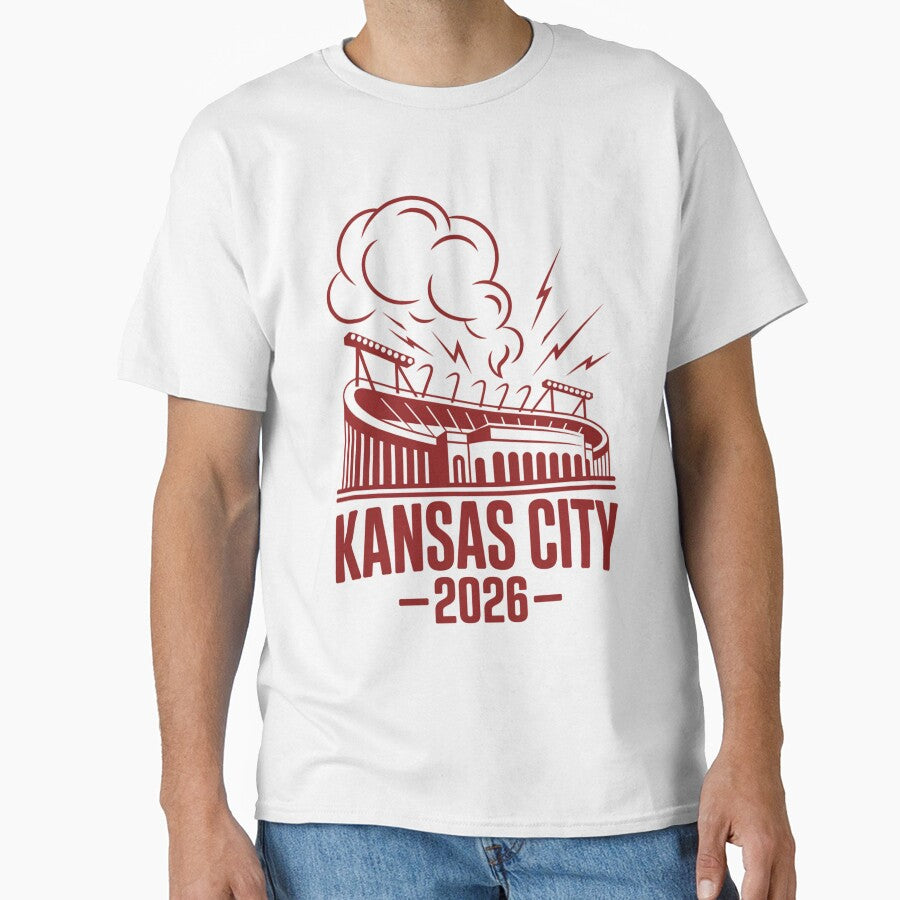 Kansas City 2026 Arrowhead Stadium Football T-Shirt V15 by DarylWelsh2024 Unisex T-shirt, Sweatshirt, Hoodie, Long Sleeve Tee - T-Shirt, Sweatshirt, Hoodie