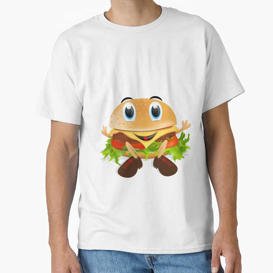 Kawaii Smiling Blue-Eyed Cheeseburger Funny Food Gift by CLC54 Unisex T-shirt, Sweatshirt, Hoodie, Long Sleeve Tee - T-Shirt, Sweatshirt, Hoodie