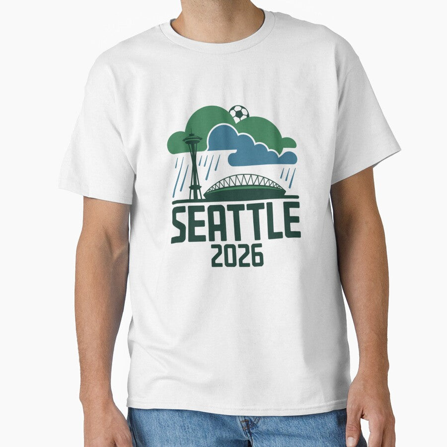 Seattle 2026  Space Needle Stadium Skyline T-Shirt V20 by DarylWelsh2024 Unisex T-shirt, Sweatshirt, Hoodie, Long Sleeve Tee - T-Shirt, Sweatshirt, Hoodie