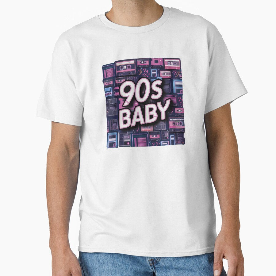 90s Baby With Cassette Tapes by Itsheartshop Unisex T-shirt, Sweatshirt, Hoodie, Long Sleeve Tee - T-Shirt, Sweatshirt, Hoodie