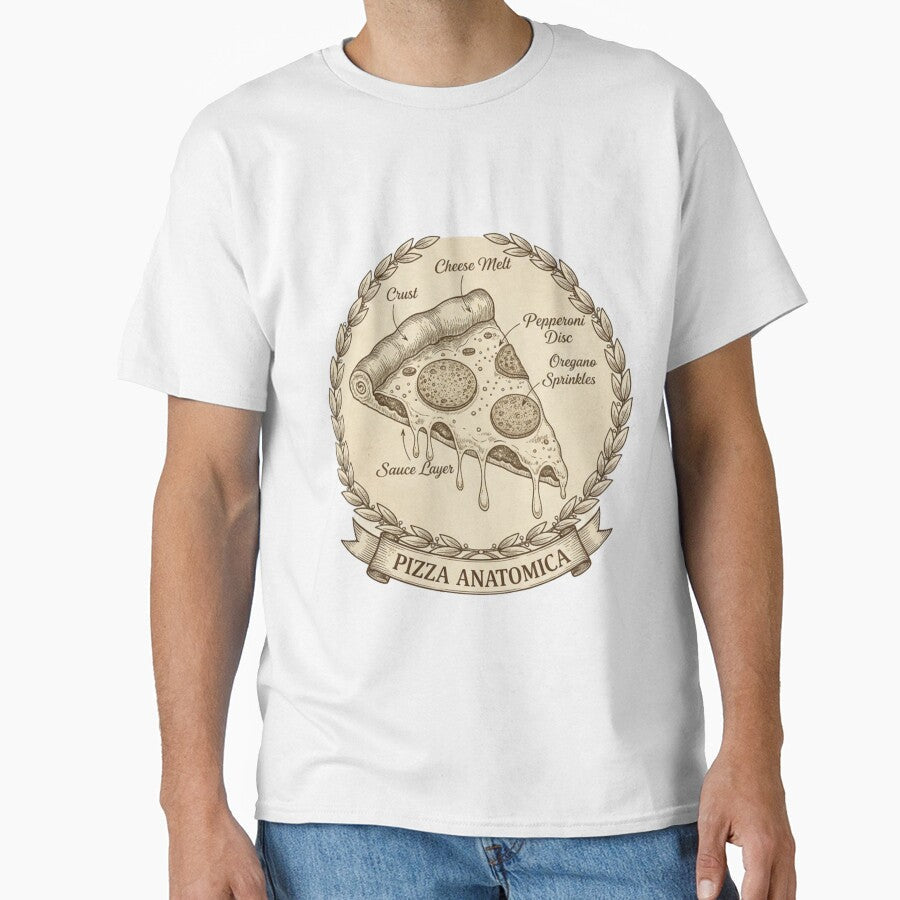 Pizza Anatomica  Vintage Scientific Diagram by magiquecreations Unisex T-shirt, Sweatshirt, Hoodie, Long Sleeve Tee - T-Shirt, Sweatshirt, Hoodie