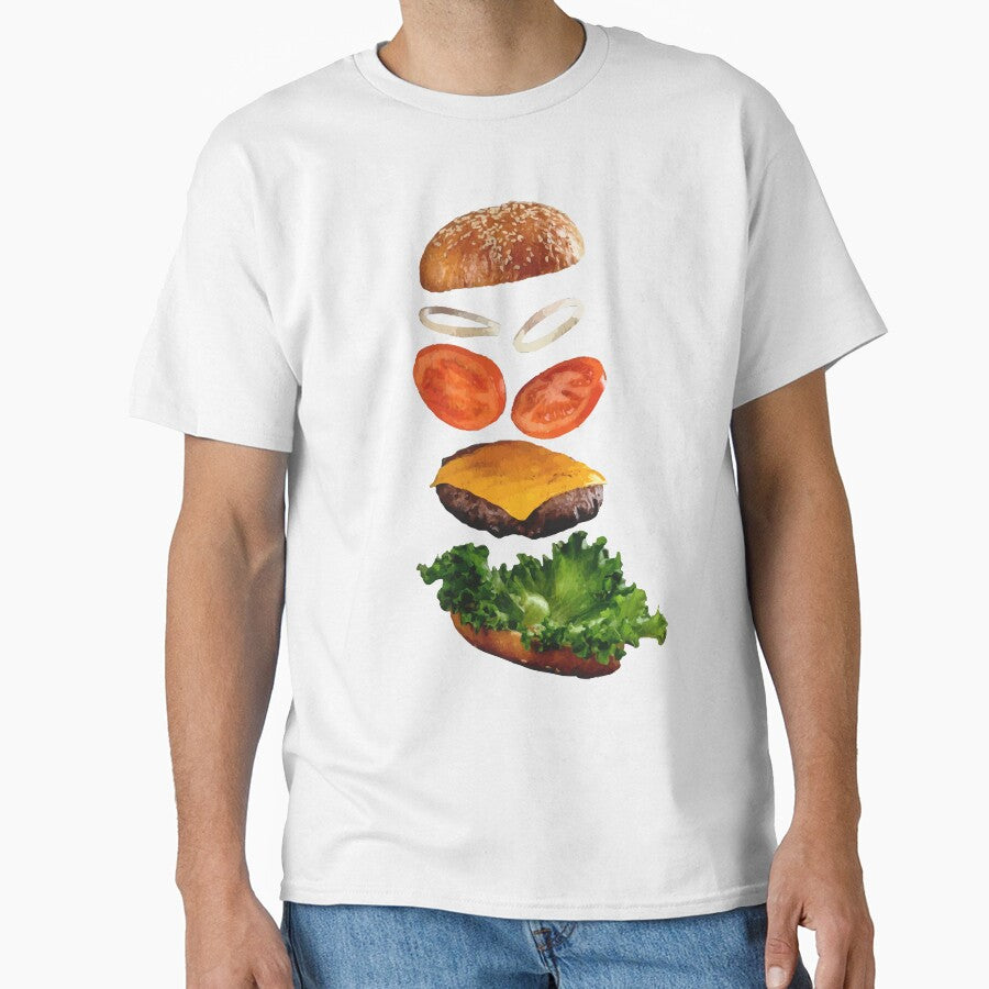 Deconstructed Burger by CyberWindow Unisex T-shirt, Sweatshirt, Hoodie, Long Sleeve Tee - T-Shirt, Sweatshirt, Hoodie