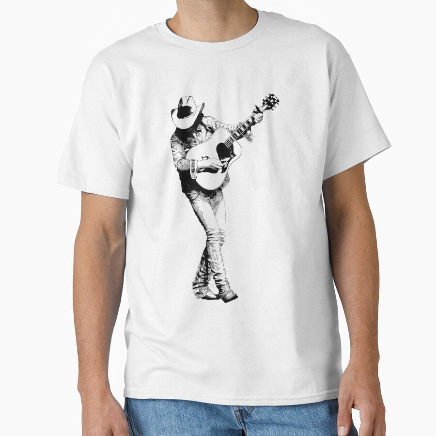 Black art Dwight Yoakam playing guitar T Shirt by BongChung Unisex T-shirt, Sweatshirt, Hoodie, Long Sleeve Tee - T-Shirt, Sweatshirt, Hoodie