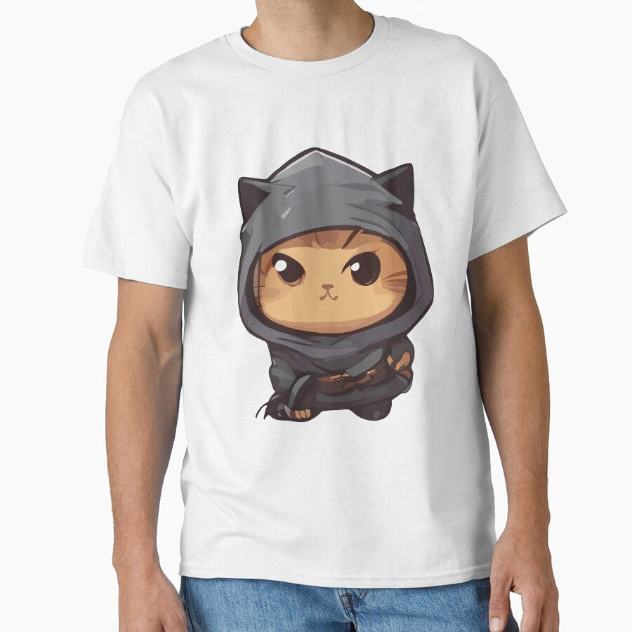 cute kawaii Ninja Cat by DunuStore Unisex T-shirt, Sweatshirt, Hoodie, Long Sleeve Tee - T-Shirt, Sweatshirt, Hoodie