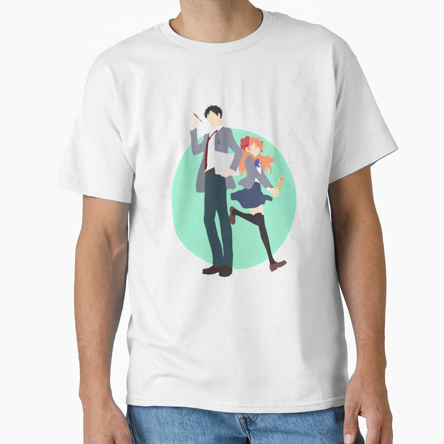 Nozaki and Chiyo - Gekkan shoujo Nozaki-kun - minimalist anime print by AnimeDesignX Unisex T-shirt, Sweatshirt, Hoodie, Long Sleeve Tee - T-Shirt, Sweatshirt, Hoodie