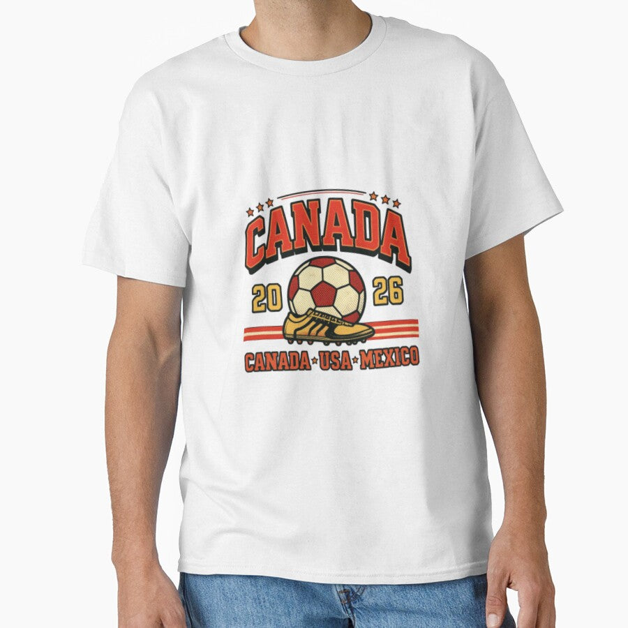 World Cup 2026 USA Canada Mexico  Retro Soccer Tournament Illustration by HBDStudio Unisex T-shirt, Sweatshirt, Hoodie, Long Sleeve Tee - T-Shirt, Sweatshirt, Hoodie