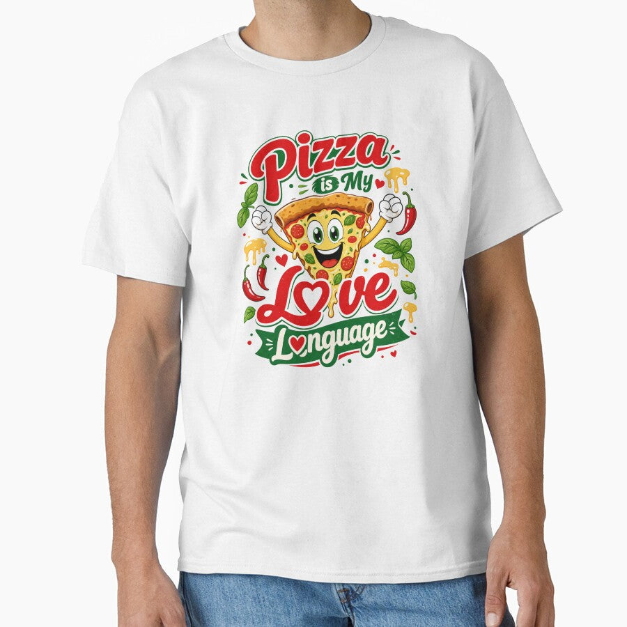 Pizza is My Love Language  Funny Pizza Lover T-Shirt by WornWildCo Unisex T-shirt, Sweatshirt, Hoodie, Long Sleeve Tee - T-Shirt, Sweatshirt, Hoodie