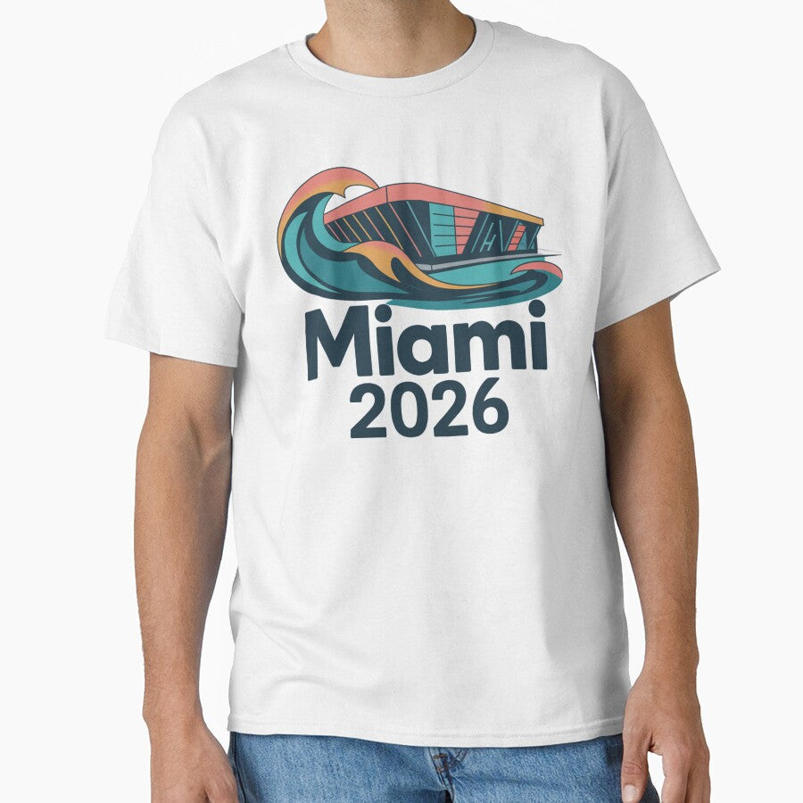 Miami 2026 Ocean Wave Football T-Shirt V14 by DarylWelsh2024 Unisex T-shirt, Sweatshirt, Hoodie, Long Sleeve Tee - T-Shirt, Sweatshirt, Hoodie