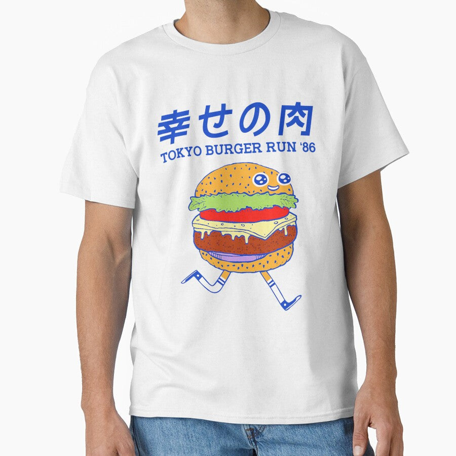 Tokyo Burger Run, Funny Burger by HukaBo Unisex T-shirt, Sweatshirt, Hoodie, Long Sleeve Tee - T-Shirt, Sweatshirt, Hoodie