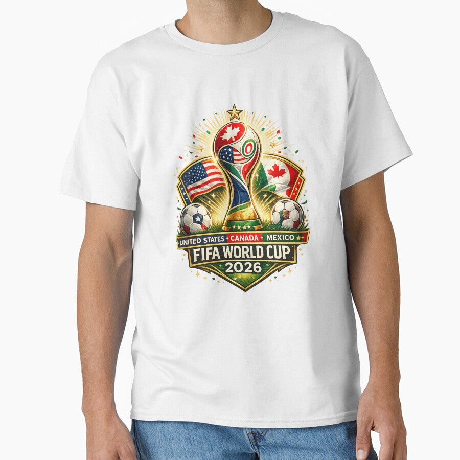 2026 Soccer Tournament USA Canada Mexico Trophy Design by CreativeNest Prints Unisex T-shirt, Sweatshirt, Hoodie, Long Sleeve Tee - T-Shirt, Sweatshirt, Hoodie