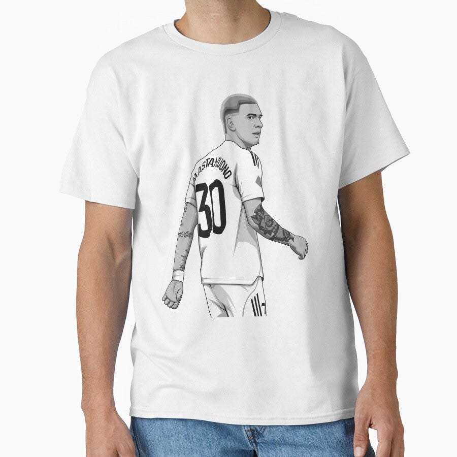Franco Mastantuono Black and White Version by Aldduardo Unisex T-shirt, Sweatshirt, Hoodie, Long Sleeve Tee - T-Shirt, Sweatshirt, Hoodie