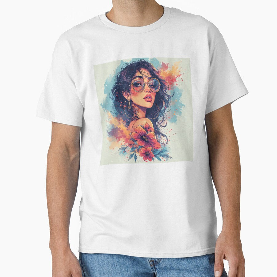 Retro Beautiful Girl by jimcaza Unisex T-shirt, Sweatshirt, Hoodie, Long Sleeve Tee - T-Shirt, Sweatshirt, Hoodie