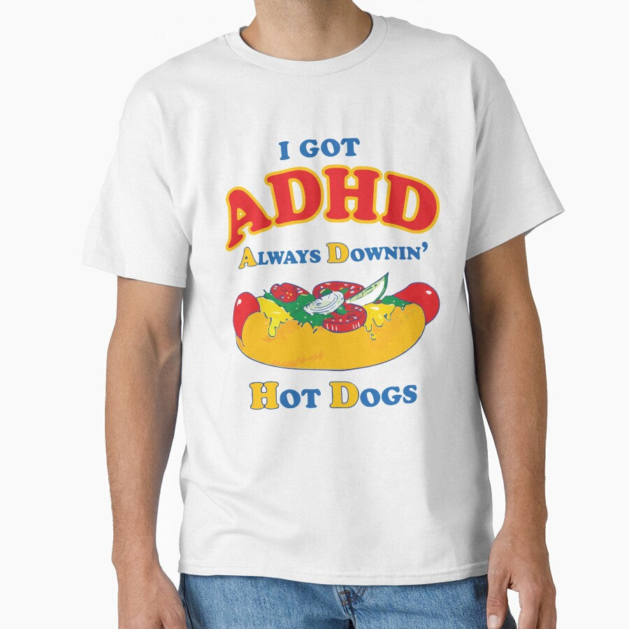 Funny Hot Dog Lover Always Downin Hot Dogs Food Humor Cartoon Design by kiralynstration Unisex T-shirt, Sweatshirt, Hoodie, Long Sleeve Tee - T-Shirt, Sweatshirt, Hoodie