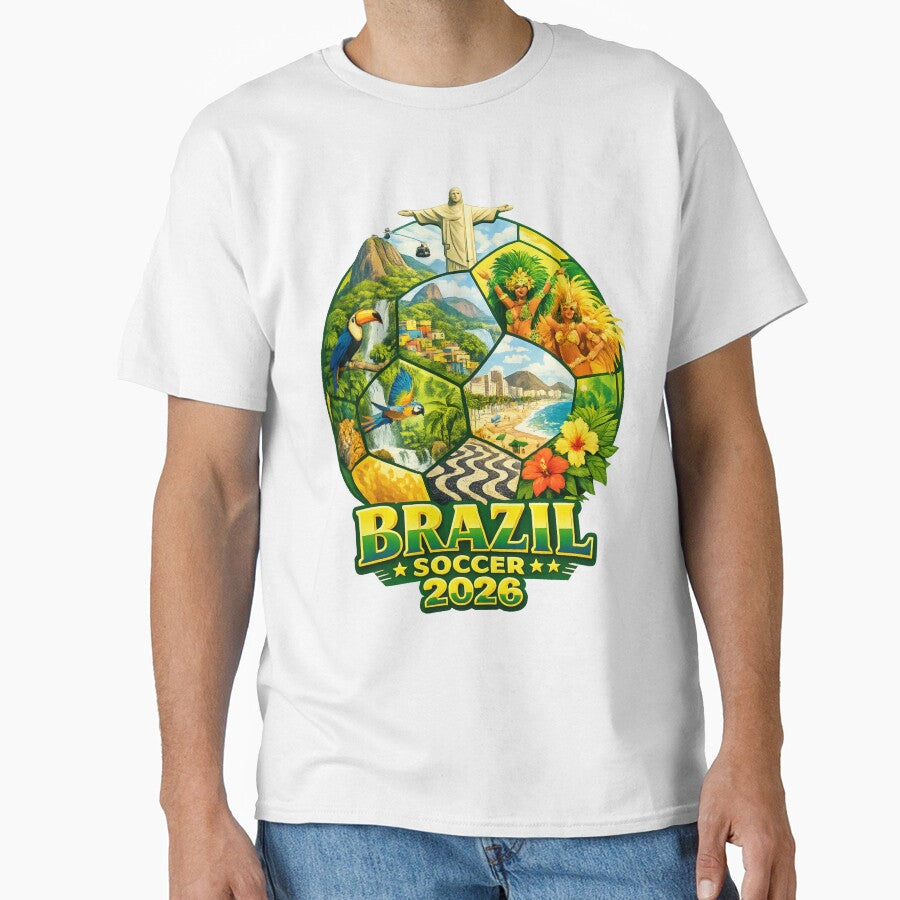 Brazil Soccer 2026 Shirt - Rio de Janeiro Football Gift for Brazil Fans by UrbanPrintVibes - T-Shirt, Sweatshirt, Hoodie