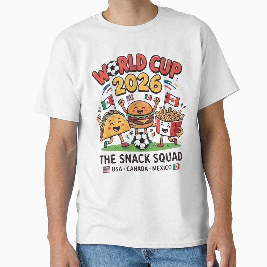 The Snack Squad: USA, Canada, Mexico - World Cup 2026 Soccer Food by KamilKfoon Unisex T-shirt, Sweatshirt, Hoodie, Long Sleeve Tee - T-Shirt, Sweatshirt, Hoodie