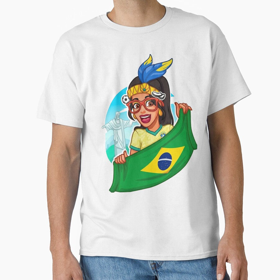 Brazil Soccer Girl by clintang Unisex T-shirt, Sweatshirt, Hoodie, Long Sleeve Tee - T-Shirt, Sweatshirt, Hoodie