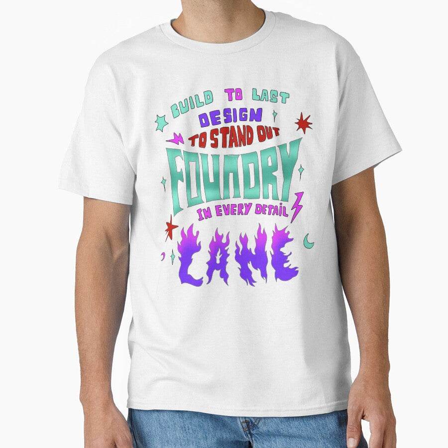 Foundry Flame Typography by Foundrylane Unisex T-shirt, Sweatshirt, Hoodie, Long Sleeve Tee - T-Shirt, Sweatshirt, Hoodie