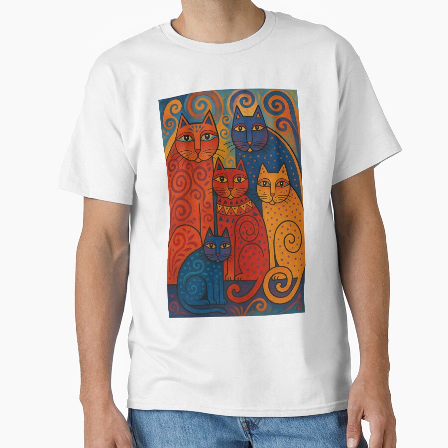 Laurel Burch syle cats by Kristylynn757 Unisex T-shirt, Sweatshirt, Hoodie, Long Sleeve Tee - T-Shirt, Sweatshirt, Hoodie