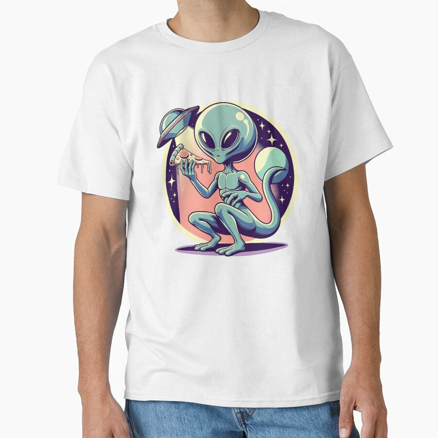 Funny Alien Pizza Lover, UFO by Logiamerch Unisex T-shirt, Sweatshirt, Hoodie, Long Sleeve Tee - T-Shirt, Sweatshirt, Hoodie