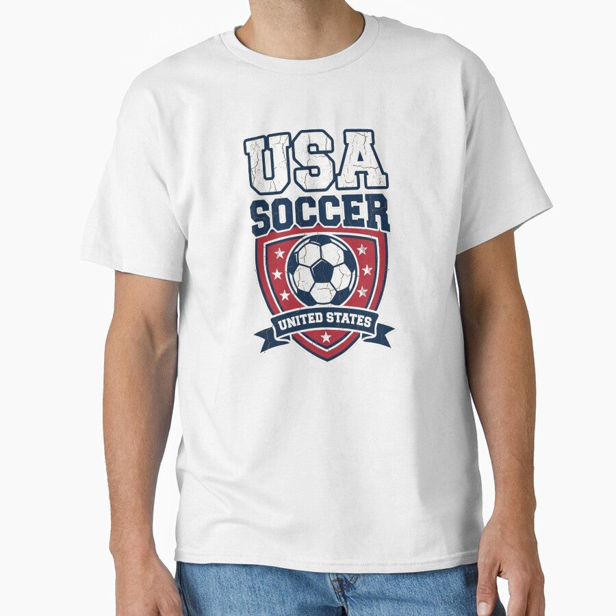 USA Soccer United States Vintage Badge by PlushFutura Unisex T-shirt, Sweatshirt, Hoodie, Long Sleeve Tee - T-Shirt, Sweatshirt, Hoodie