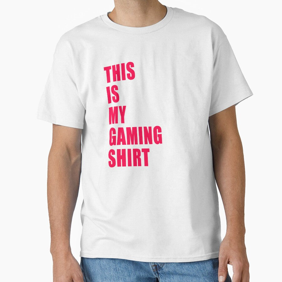 This Is My Gaming Shirt Funny Nerd Gamer Dad Joke Design Red by Jason Gilbert Unisex T-shirt, Sweatshirt, Hoodie, Long Sleeve Tee - T-Shirt, Sweatshirt, Hoodie