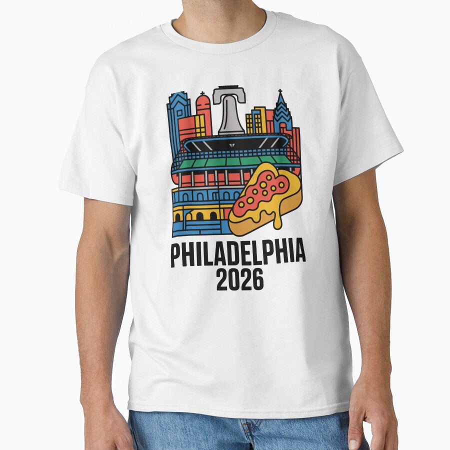 Philadelphia 2026 Liberty Bell Stadium Cheesesteak T-Shirt V21 by DarylWelsh2024 Unisex T-shirt, Sweatshirt, Hoodie, Long Sleeve Tee - T-Shirt, Sweatshirt, Hoodie