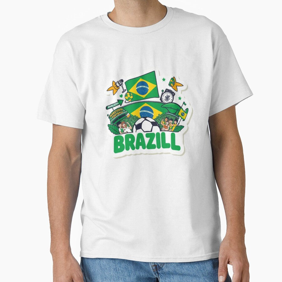 Born to Support Brazil | Brazil Soccer Fan Sticker by HC-Boutique Unisex T-shirt, Sweatshirt, Hoodie, Long Sleeve Tee - T-Shirt, Sweatshirt, Hoodie