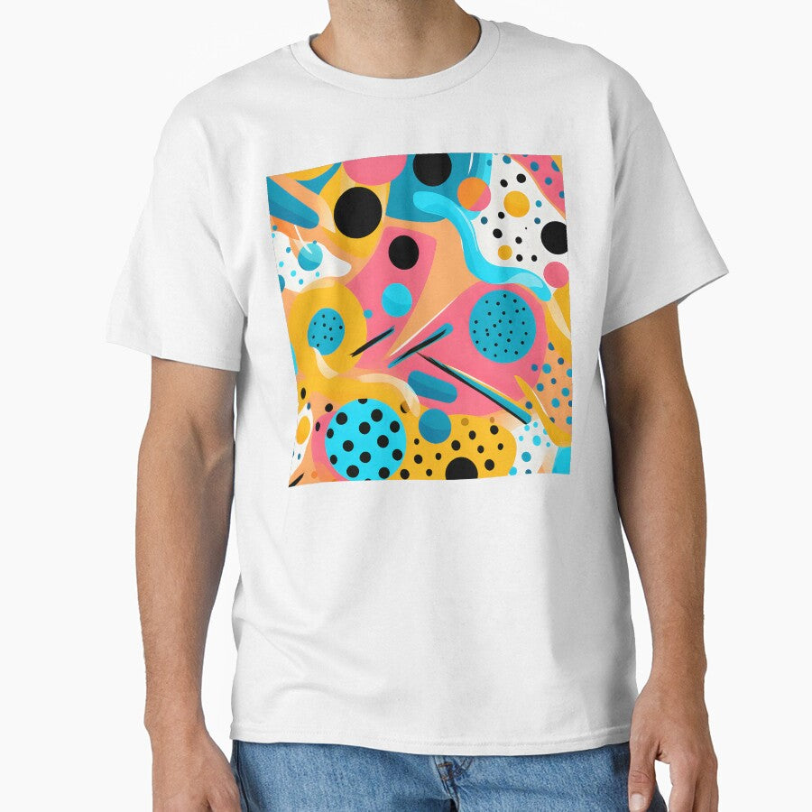 Pop Art Abstract Blue, Yellow And Pink Pattern by DEC02 Unisex T-shirt, Sweatshirt, Hoodie, Long Sleeve Tee - T-Shirt, Sweatshirt, Hoodie