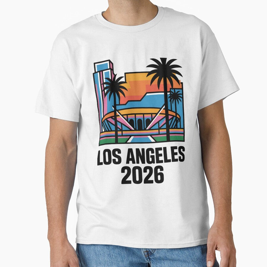 Los Angeles 2026 Palm Tree Sunset T-Shirt V8 by DarylWelsh2024 Unisex T-shirt, Sweatshirt, Hoodie, Long Sleeve Tee - T-Shirt, Sweatshirt, Hoodie