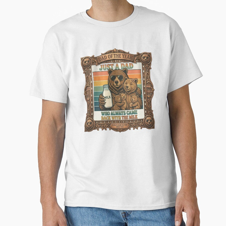 Papa Bear, Just A Dad Who Always Came Back with The Milk by ArtyLify Unisex T-shirt, Sweatshirt, Hoodie, Long Sleeve Tee - T-Shirt, Sweatshirt, Hoodie