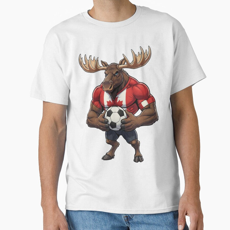 Strong Canadian Moose Football Mascot 2026 by ArtByKatti Unisex T-shirt, Sweatshirt, Hoodie, Long Sleeve Tee - T-Shirt, Sweatshirt, Hoodie