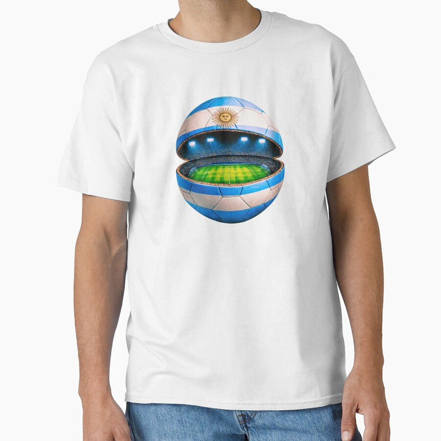 Argentina Soccer Stadium Ball Design by FunToTheFullest Unisex T-shirt, Sweatshirt, Hoodie, Long Sleeve Tee - T-Shirt, Sweatshirt, Hoodie