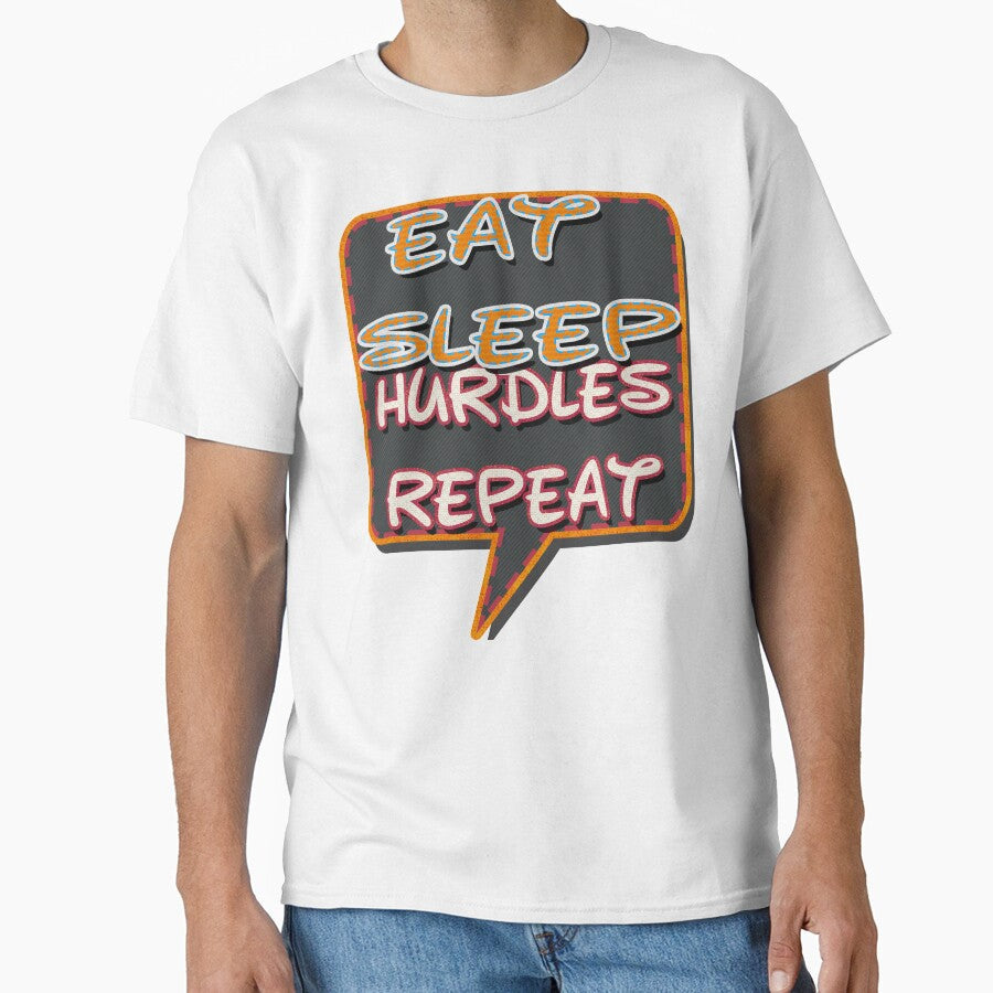 eat sleep hurdles repeat by hakiseller Unisex T-shirt, Sweatshirt, Hoodie, Long Sleeve Tee - T-Shirt, Sweatshirt, Hoodie
