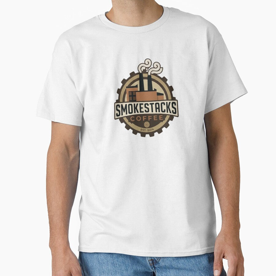 Smokestacks Coffee Shop Logo by lylesjt Unisex T-shirt, Sweatshirt, Hoodie, Long Sleeve Tee - T-Shirt, Sweatshirt, Hoodie