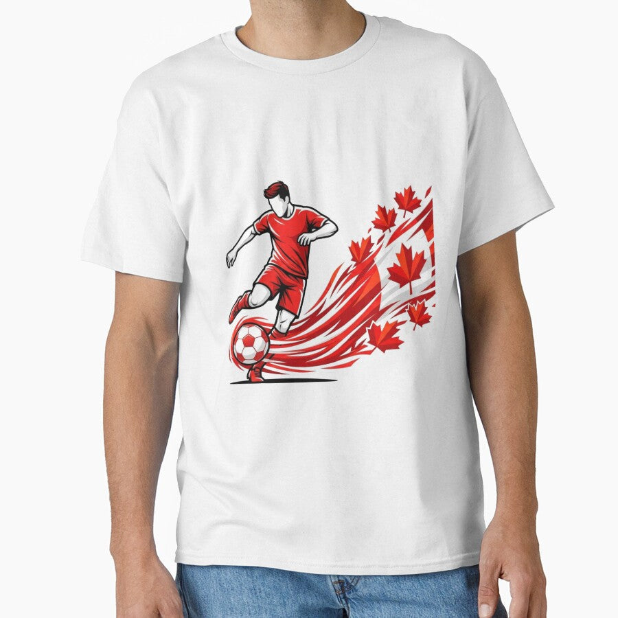 Dynamic Canada Soccer Player Maple Leaf Trail by PMTaurus Unisex T-shirt, Sweatshirt, Hoodie, Long Sleeve Tee - T-Shirt, Sweatshirt, Hoodie