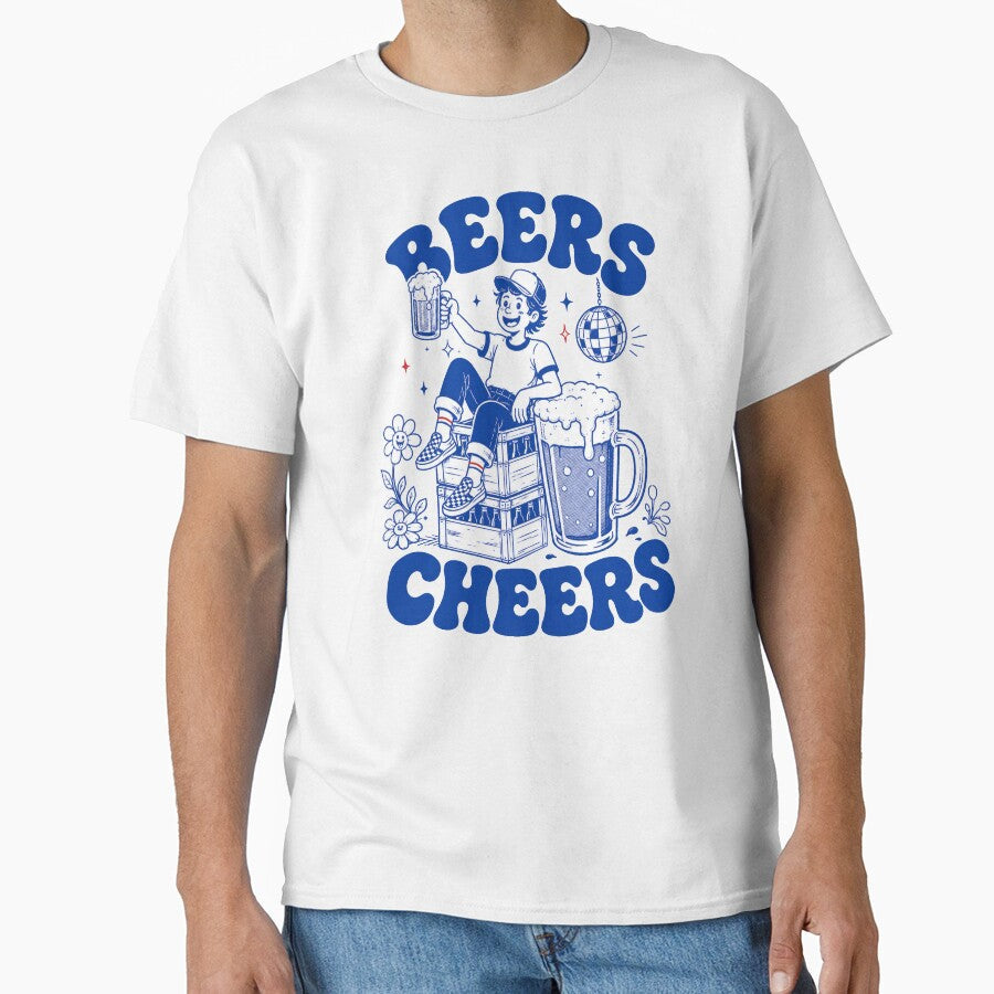 Beers and Cheers Retro Beer Lover by olosra Unisex T-shirt, Sweatshirt, Hoodie, Long Sleeve Tee - T-Shirt, Sweatshirt, Hoodie