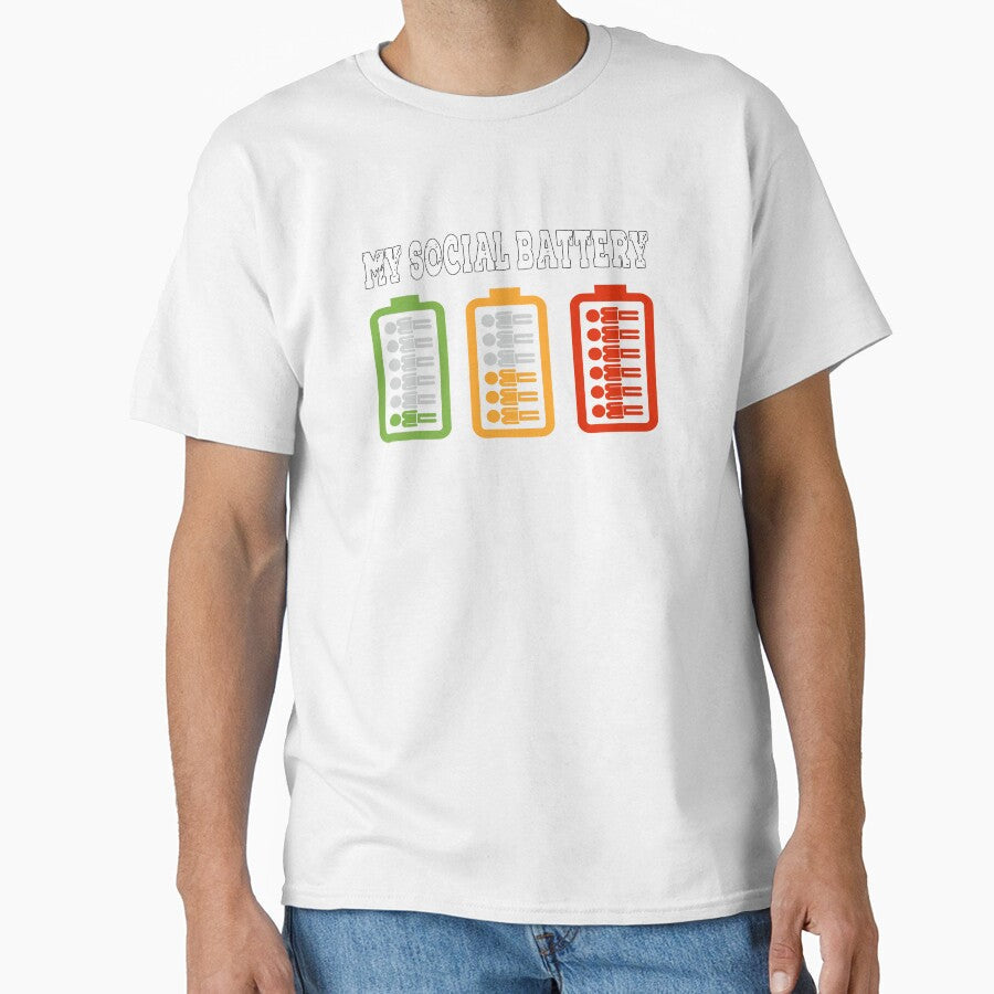 My social battery by CustomHive Unisex T-shirt, Sweatshirt, Hoodie, Long Sleeve Tee - T-Shirt, Sweatshirt, Hoodie