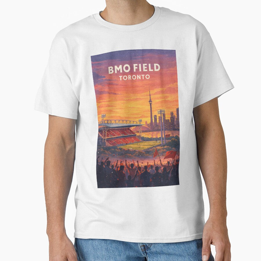 BMO Field Toronto CN Tower Lake Ontario Soccer Skyline Sunset by Aryabek Unisex T-shirt, Sweatshirt, Hoodie, Long Sleeve Tee - T-Shirt, Sweatshirt, Hoodie