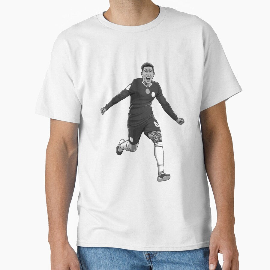 Enzo Fernandez Black and White Version by Aldduardo Unisex T-shirt, Sweatshirt, Hoodie, Long Sleeve Tee - T-Shirt, Sweatshirt, Hoodie