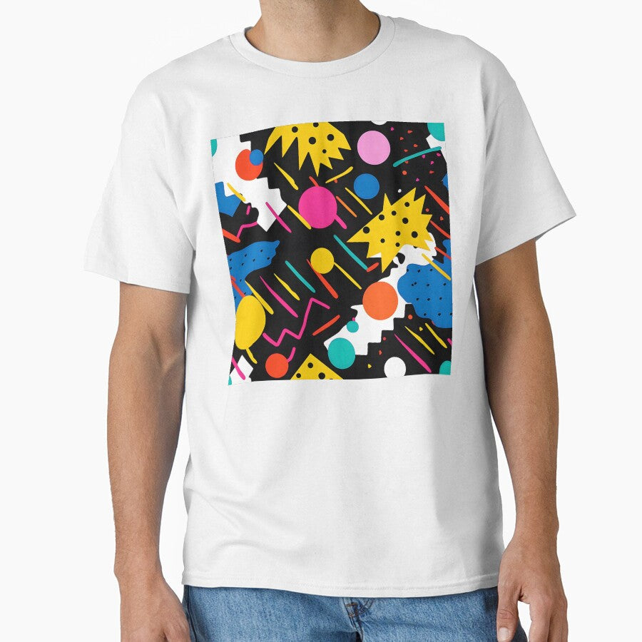 Pop Art Pink, Blue And Yellow Vibrant Abstract by DEC02 Unisex T-shirt, Sweatshirt, Hoodie, Long Sleeve Tee - T-Shirt, Sweatshirt, Hoodie