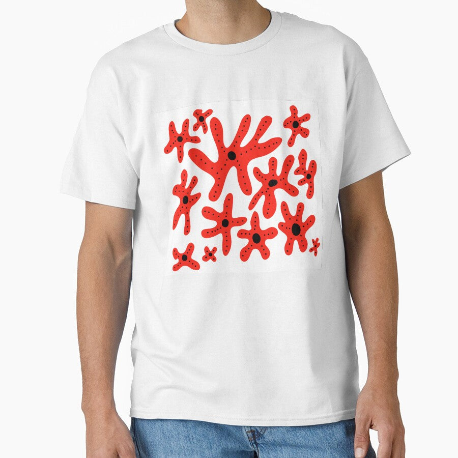 Little red flowers with dots by BurbleCat Unisex T-shirt, Sweatshirt, Hoodie, Long Sleeve Tee - T-Shirt, Sweatshirt, Hoodie