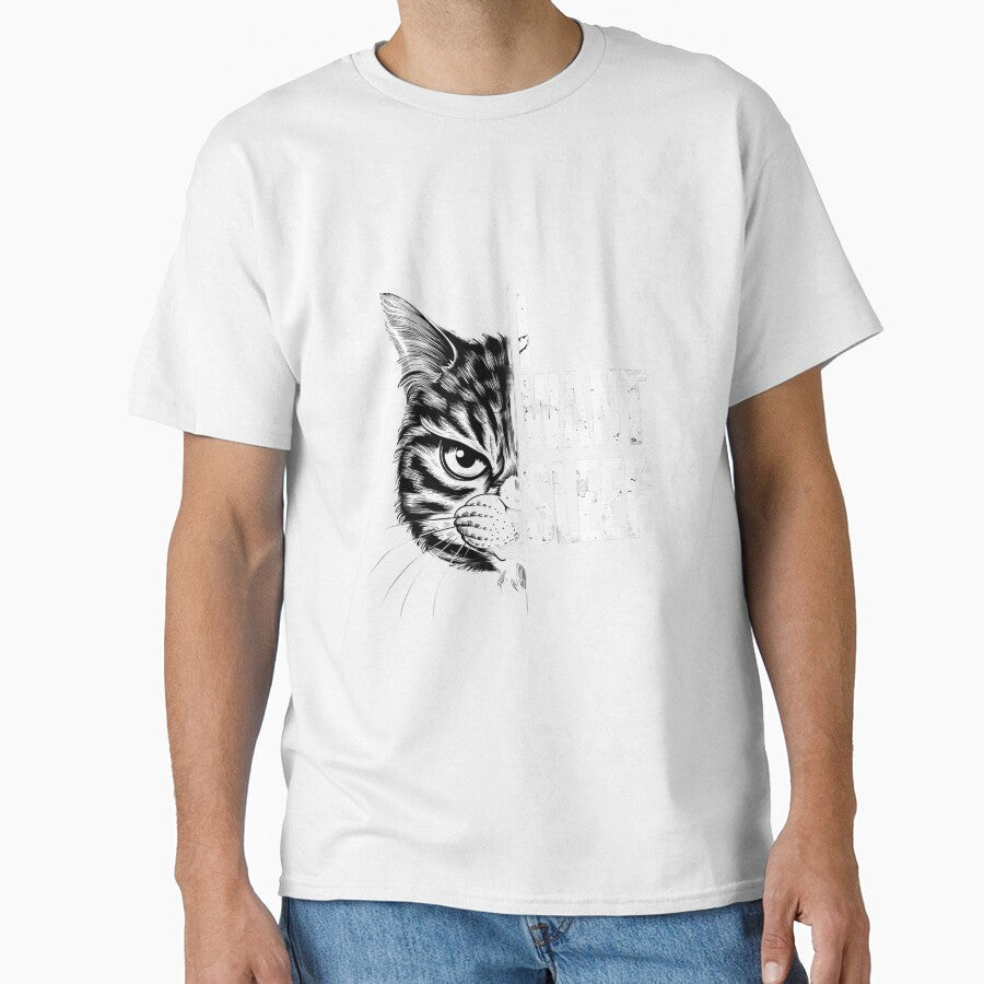 I Want Sleep Cat Funny Art by SHADOWNB69 Unisex T-shirt, Sweatshirt, Hoodie, Long Sleeve Tee - T-Shirt, Sweatshirt, Hoodie
