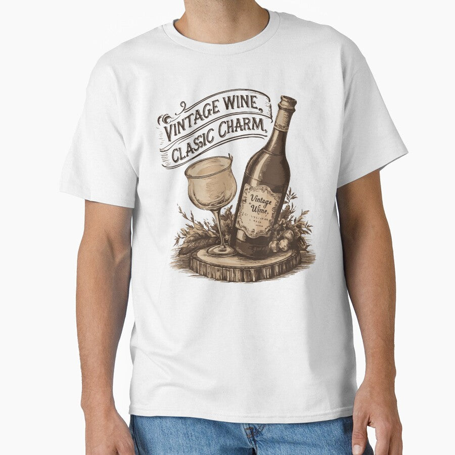 Vintage Wine, Classic Charm by WineandWear Unisex T-shirt, Sweatshirt, Hoodie, Long Sleeve Tee - T-Shirt, Sweatshirt, Hoodie